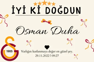 Kişiselleştirilebilir Galatasaray Temalı Doğum Günü Duvar Örtüsü